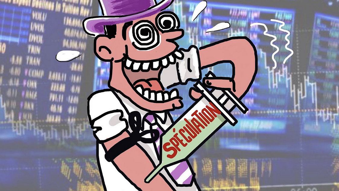 Illustration - les capitalistes dansent sur un volcan