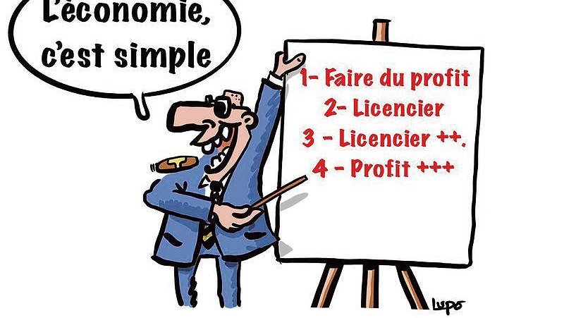 Illustration - des cadeaux aux patrons sur le dos des chômeurs